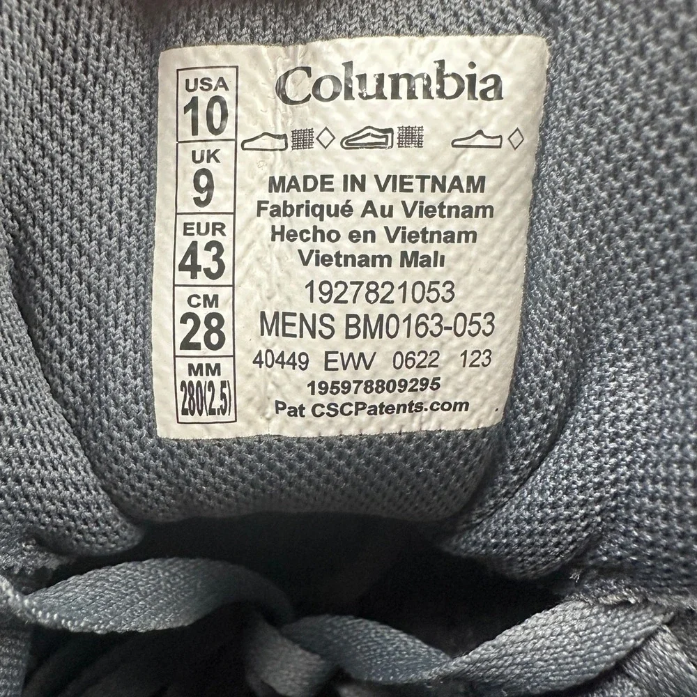 Columbia Techlite Mens Hiking Boots Size 10 Grey BM0163-053 Omni-Grip Trail Mid Columbia Techlite Mens Hiking Boots Size 10 Grey BM0163-053  main image 3